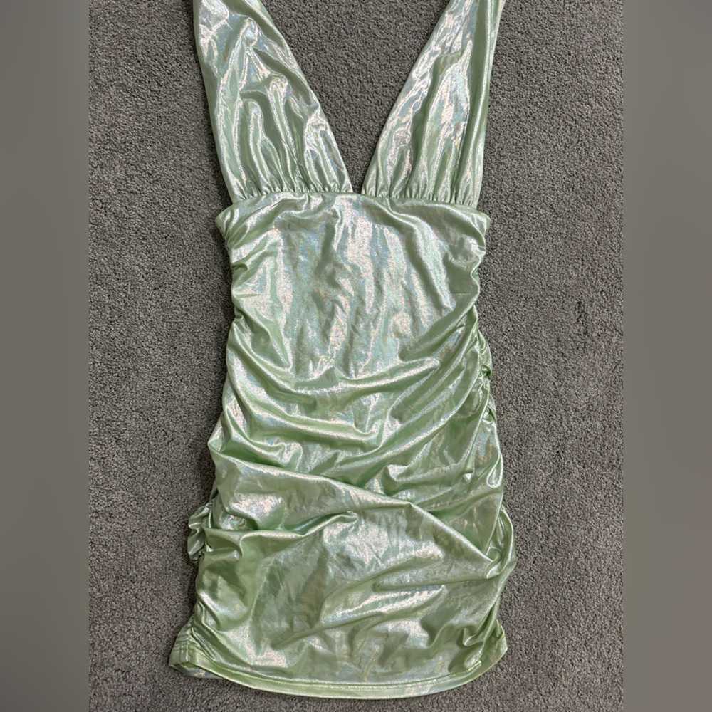Superdown Iridescent Green Dress